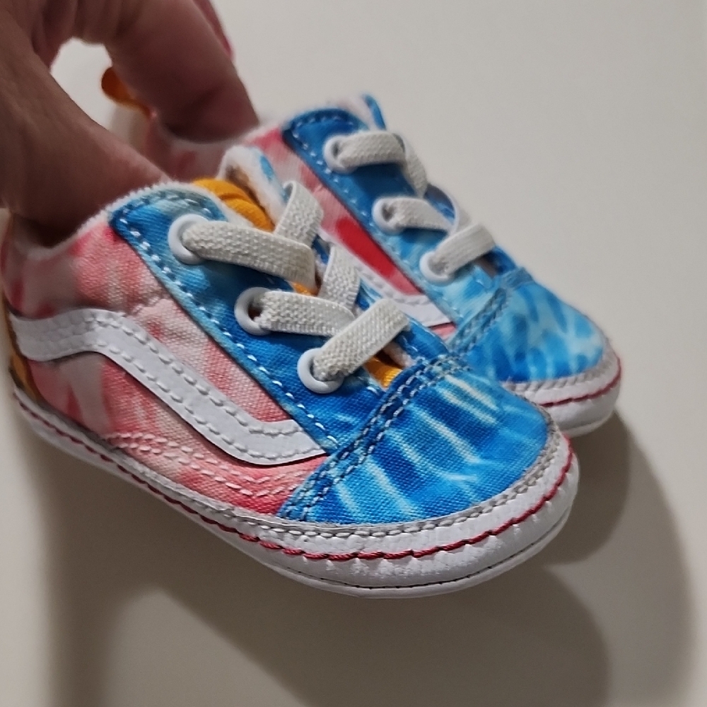 Vans Colorful Sneakers Tie Dye Infant Crib Shoe Size 2